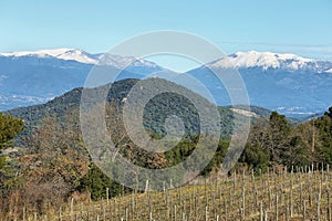 Snow capped mountains of Montseny