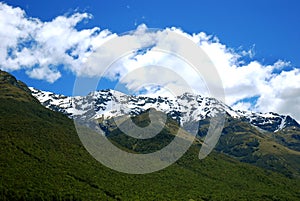Snow capped mountains in NZ