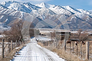 Snow capped mountains in Utah