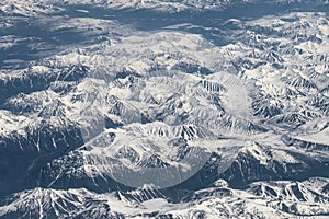 Snow-capped mountains.
