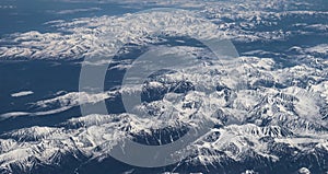 Snow-capped mountains.