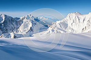 Snow-capped Nanga Parbat peak in the karakoram range