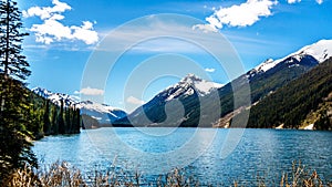 The snow capped peak of Mount Rohr at the south end of Duffey Lake