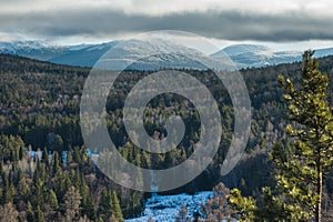 Snow-capped peaks of the mountain Iremel