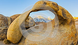 The Snow Capped Sierra Nevada Mountains Framed Inside Mobius Arch