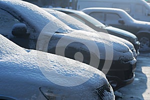 Snow on the cars