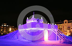 Snow castle the South Harbour in LuleÃ¥