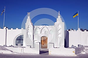 Snow castle in Yellowknife, Northwest Territories, Canada