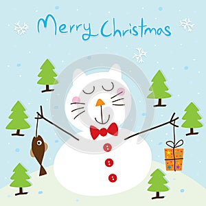 Snow cat card