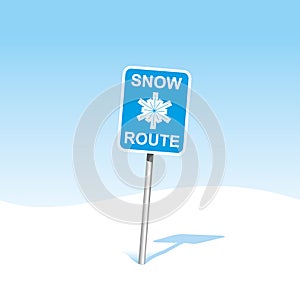 Snow caution sign