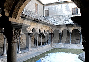 Snow in cloister