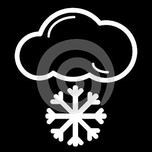 Snow cloud meteo icon. vector isolated on black
