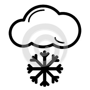 Snow cloud meteo icon. vector isolated on white.