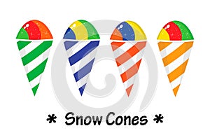 snow cones design vector flat isolated illustration