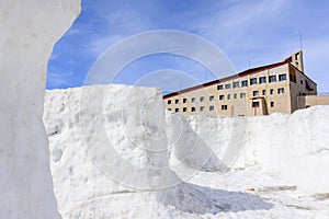 Snow corridor at Murodo