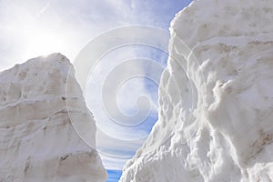 Snow corridor at Murodo