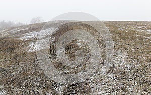 snow covered agricultural field