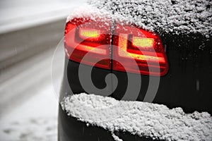 Snow covered car