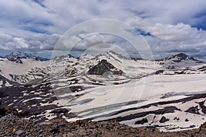 Snow covered Caucasus Mountains photo