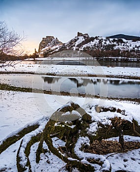 Devin Castle in Snowy Morning