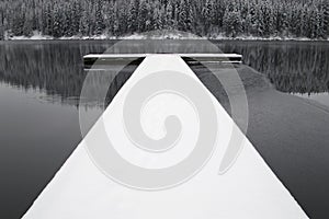 Snow-covered dock