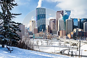 Snow Covered Downtown Calgary on a Winter Morning photo