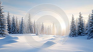 Snowy serenity in a quiet winter scene, where gentle flakes whisper peace