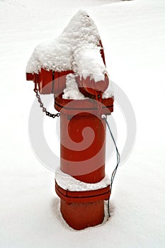 Snow covered fire hydrant photo