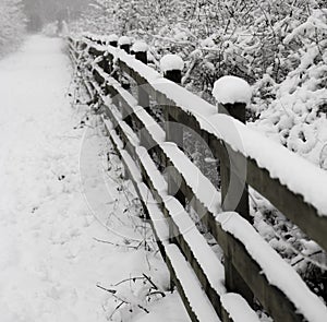 Snow covered footpath
