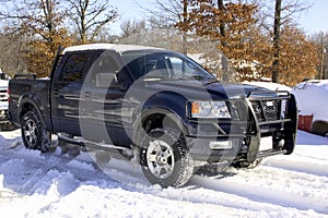 Snow Covered Ford Truck, 4 Doo