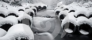 Snow-Covered Forest Stream