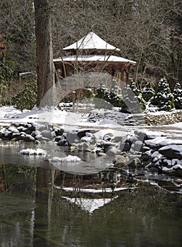 Snow Covered Gazeebo