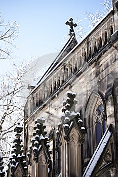 Snow Covered Gothic Chapel - Spring Grove Cemetery - Cincinnati, Ohio