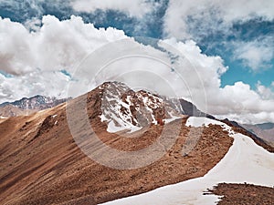 Snow covered High Atlas mountain pass