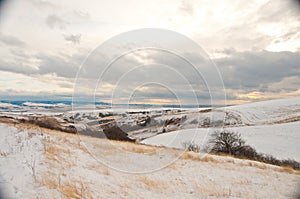 Snow covered hills of the Palouse Region