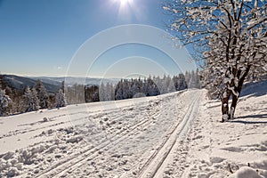 A snow covered landscape Czech Republic - Pustevny, Beskydy, Radegast, Radhost