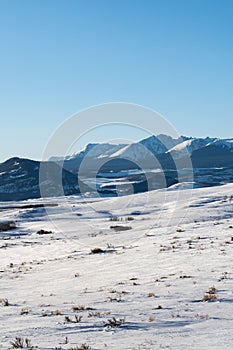 Snow covered Landscape of Mountains in Colorado in Spring