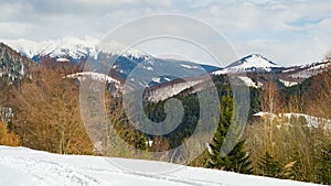 Snow covered landscape, view from Donovaly resort