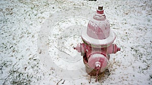 Snow covered lonely fire hydrant