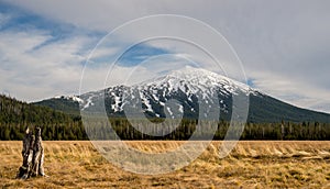 Snow covered Mount Bachelor in the Oregon Cascade range