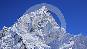 Snow covered Mount Nuptse