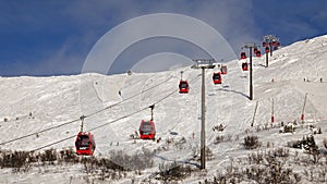 Gondola of Are Skiresort in Jamtland, Sweden in winter photo