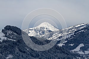 Snow covered mountain top in tirol