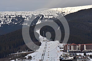 Snow covered mountains Ukraine village Carpathians