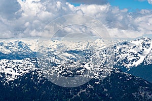 Snow covered mountains in Whistler, Canada