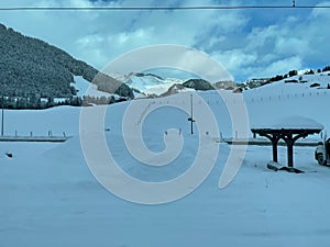 Snow covered mountains in winters