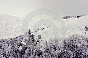 Snow covered mountains in Wyoming USA