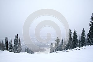 Snow covered mountainside