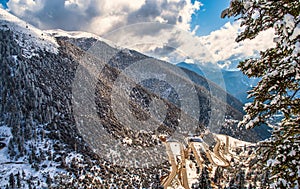 Snow covered mountian view