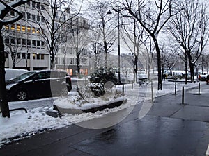 Snow covered Paris